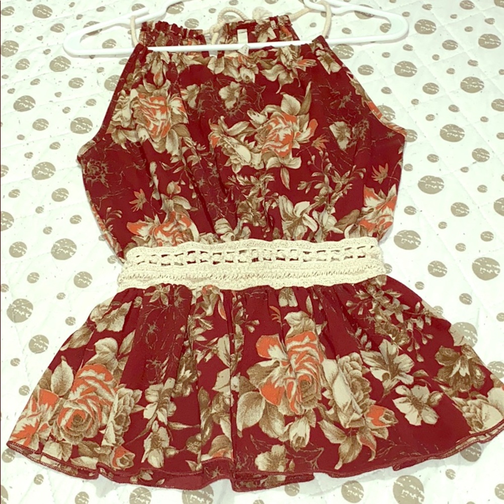 Chocolate Burgundy Strapless Shirt